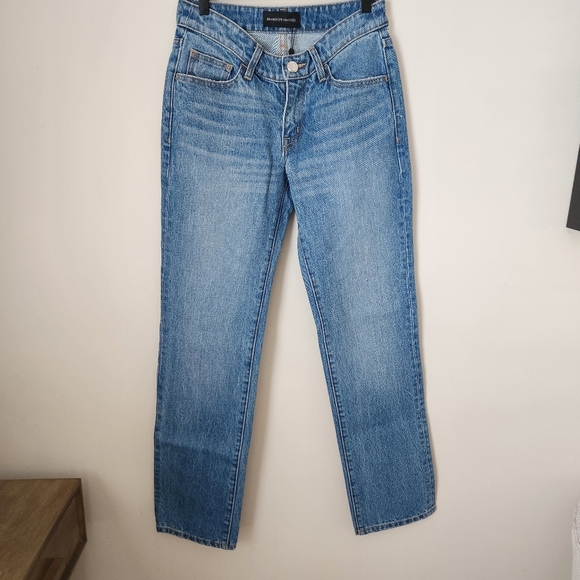 NWT Brandon Maxwell | Scooped Waist Straight Leg Jeans in Trinity Wash - Size 26 - Picture 2 of 13